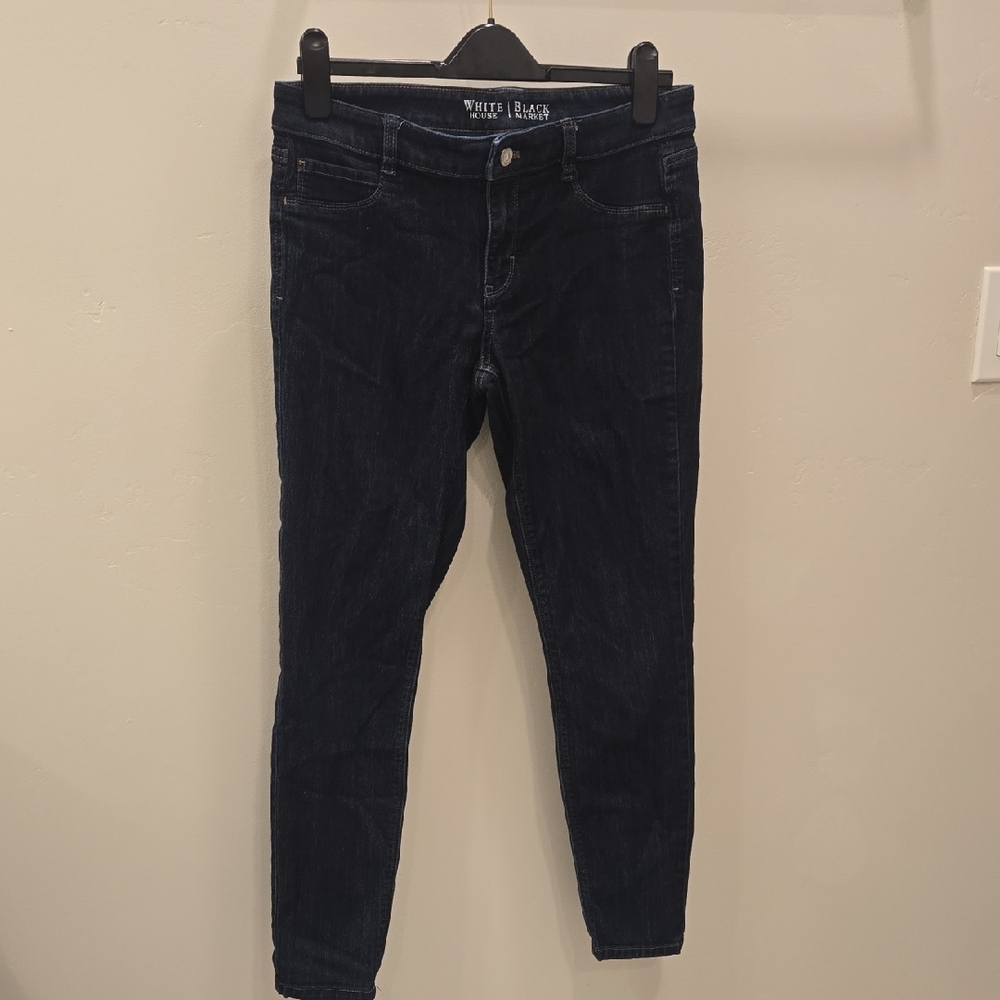 White House Black Market Women's Navy Skinny Jeans